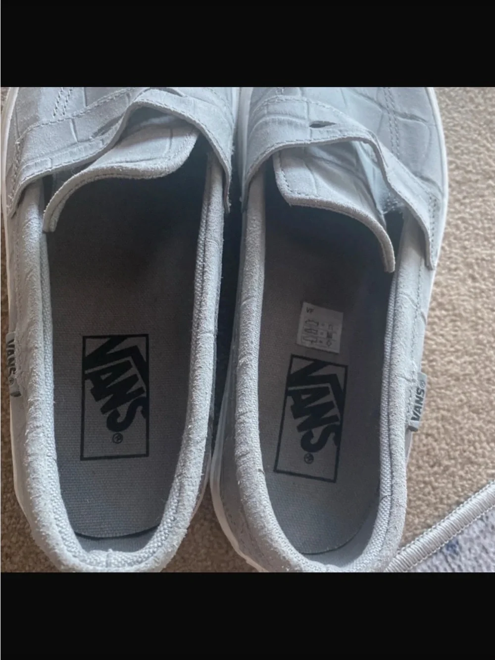 Vans Men's Light Gray Suede Penny Slip-On Loafers
